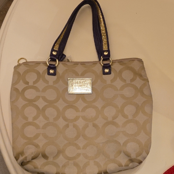 Coach Beige and Purple Graphic Tote - Picture 7 of 7